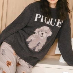 Gelato Pique Toy Poodle Jacquard Pullover - One Size - Gray